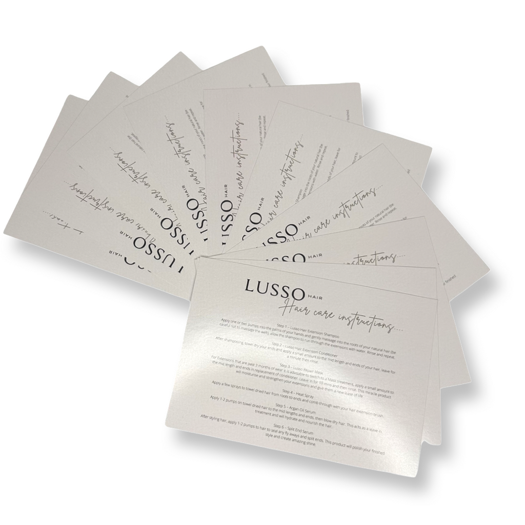 Hair Care Instructions - 10 Pack